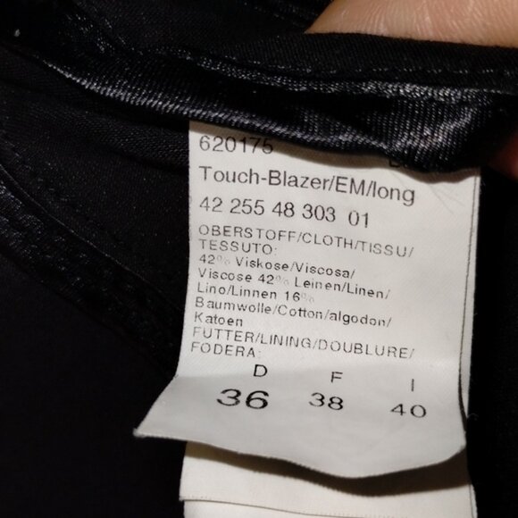 Airfield black satin jacket coat size 36 - Picture 3 of 9